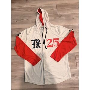Texas Rangers Nolan Ryan #25 Hooded Baseball Jersey Mens Medium White Red Mesh